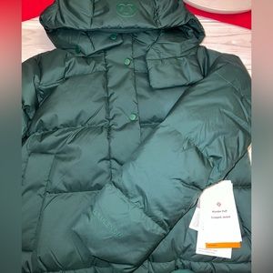 Lululemon Wunder Puff Cropped Jacket Everglade Green — Size 4
